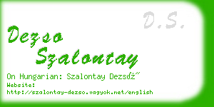 dezso szalontay business card